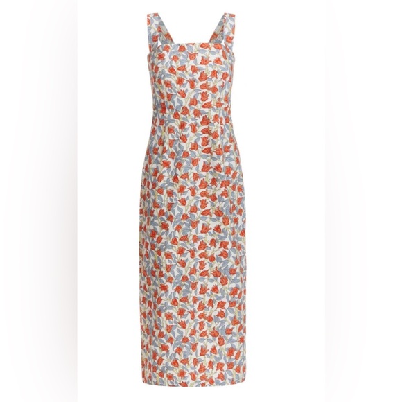 Strapless Floral Women's Dress in Red and Cream - Picture 1 of 1